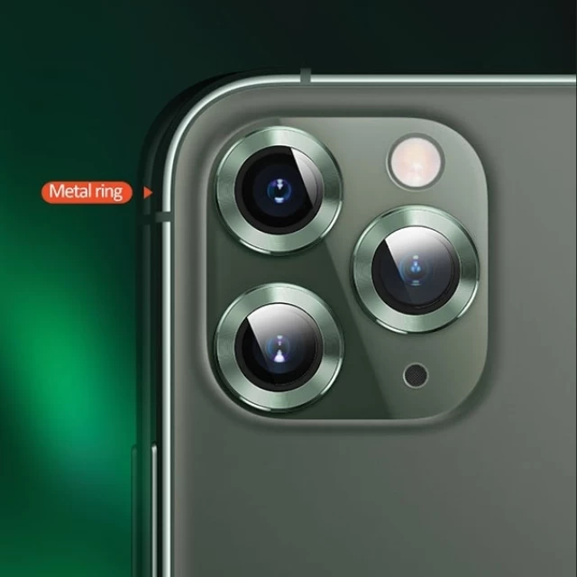 Захисне скло Usams для камери iPhone 11 Metal Camera Lens Glass Green (BH572JTT05)