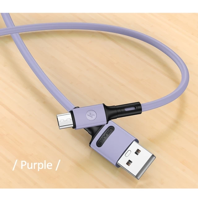 Кабель Usams US-SJ435 U52 FC USB-A to Micro-USB 2A 1m Purple (SJ435USB04)