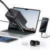 Мережевий зарядний пристрій Usams YC Series QC/PD 20W USB-C with Built-in USB-C Cable Black (CC233TC01)