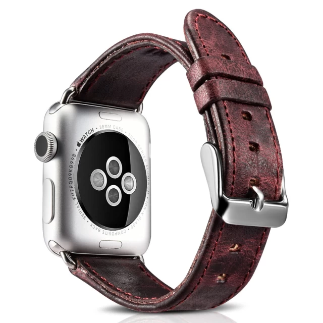 Ремешок iCarer Leather Vintage Wristband для Apple Watch 41 |40 | 38 mm Red (RIW103-WI)