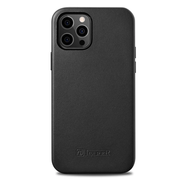 Чехол iCarer для iPhone 12 Pro Max Leather Black (WMI1217-BK)