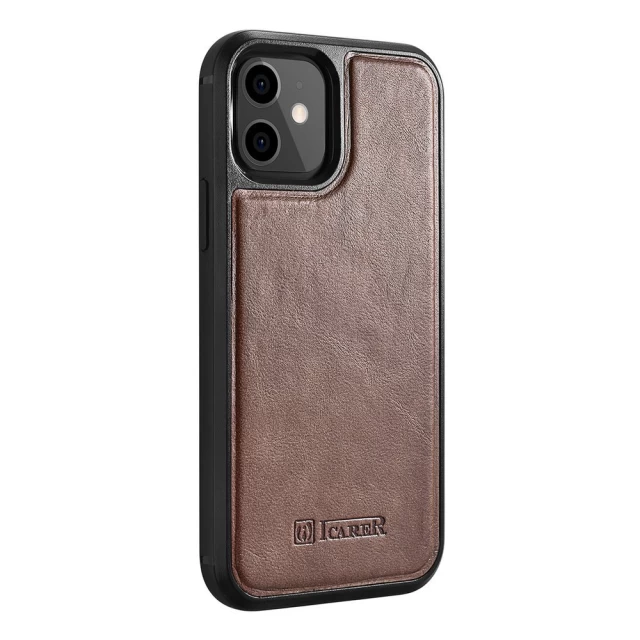 Чехол iCarer для iPhone 12 mini Leather Oil Wax Brown (ALI1204-BN)