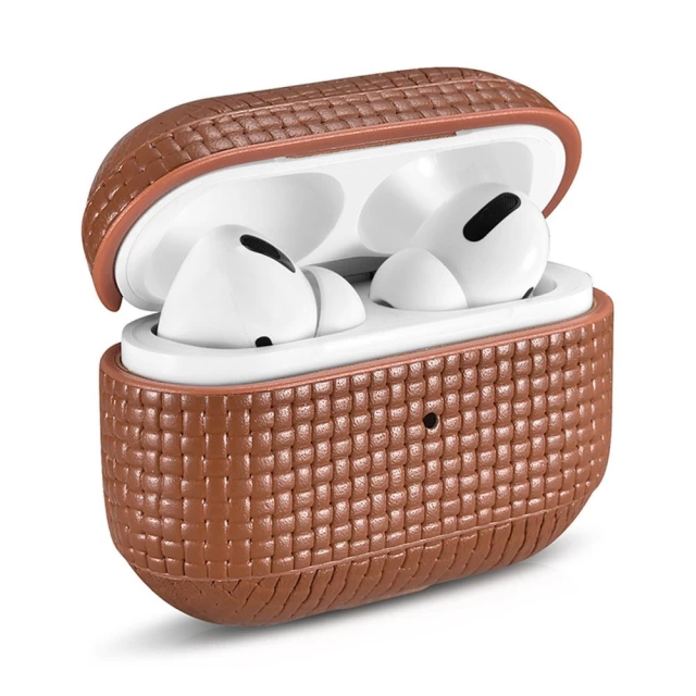 Чохол iCarer для AirPods Pro Leather Woven Brown (WMAP001-BN)