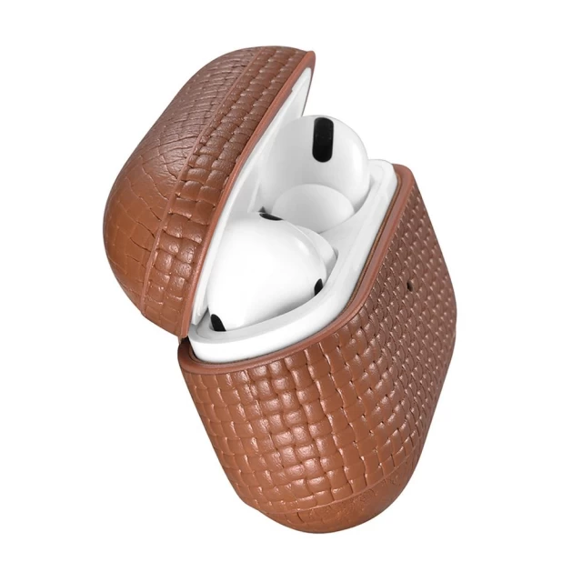 Чехол iCarer для AirPods Pro Leather Woven Brown (WMAP001-BN)