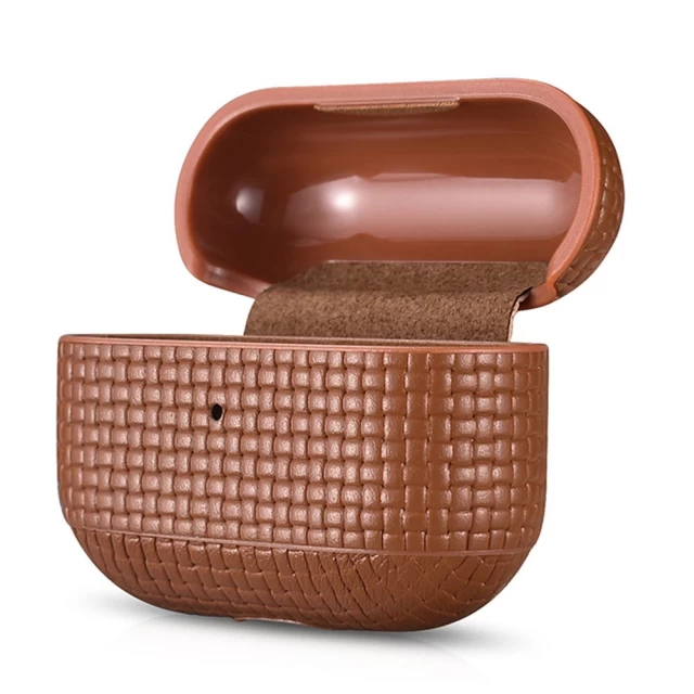Чехол iCarer для AirPods Pro Leather Woven Brown (WMAP001-BN)