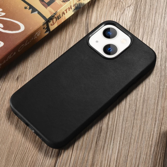 Чохол iCarer для iPhone 13 Leather Case Black (ALI1208-BK)