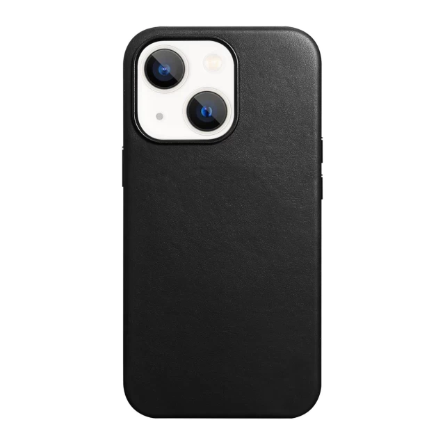 Чехол iCarer для iPhone 13 Leather Case Black (ALI1208-BK)