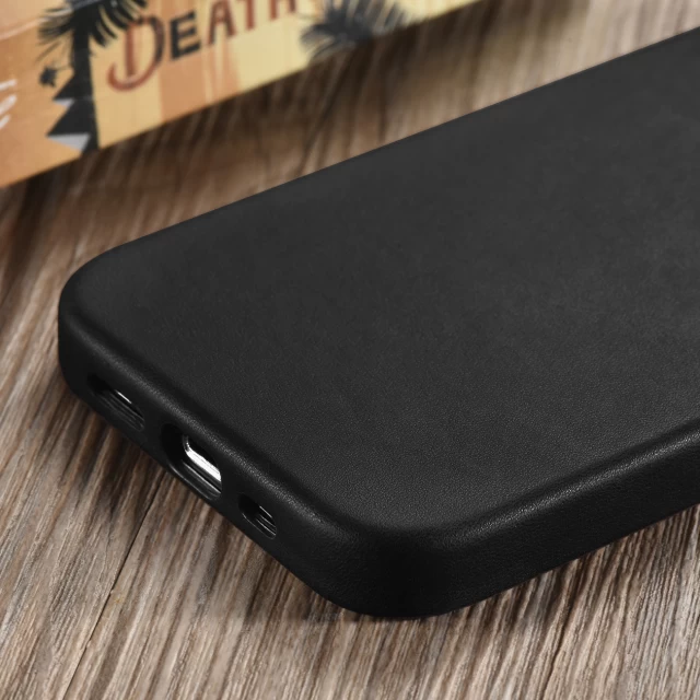 Чехол iCarer для iPhone 13 Leather Case Black (ALI1208-BK)