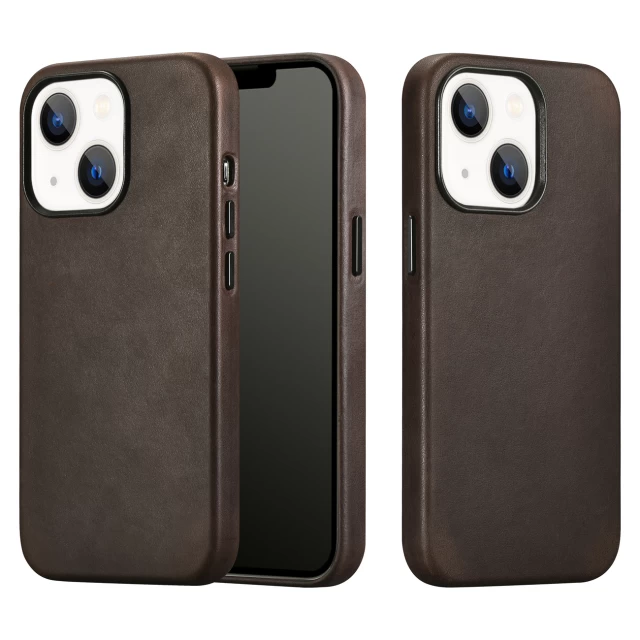 Чохол iCarer для iPhone 13 Leather Case Brown (ALI1208-CO)