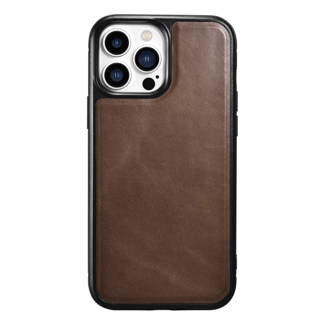 Чехол iCarer для iPhone 12 Pro Max Leather Oil Wax Brown (ALI1214-BN)