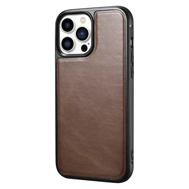 Чехол iCarer для iPhone 12 Pro Max Leather Oil Wax Brown (ALI1214-BN)