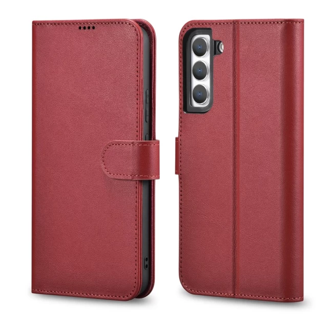 Чехол-кошелек iCarer для Samsung Galaxy S22 Haitang Red (AKSM04RD)