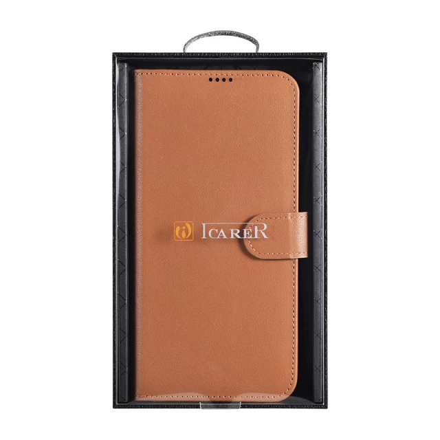 Чехол-кошелек iCarer для Samsung Galaxy S22 Haitang Brown (AKSM04BN)