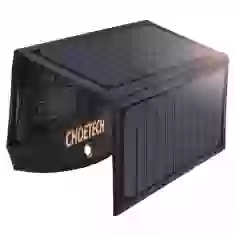 Складний сонячний зарядний пристрій Choetech Solar Charger 2xUSB-A 19W Black (SC001)