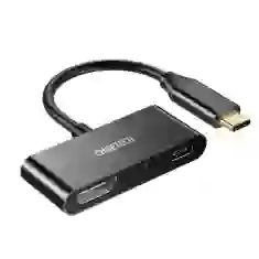 Адаптер Choetech USB-C to HDMI/USB-C Black (HUB-M03)