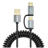 Кабель Choetech 2-in-1 USB-A to USB-C/microUSB 1.2m Black (XAC-0012-101BK)