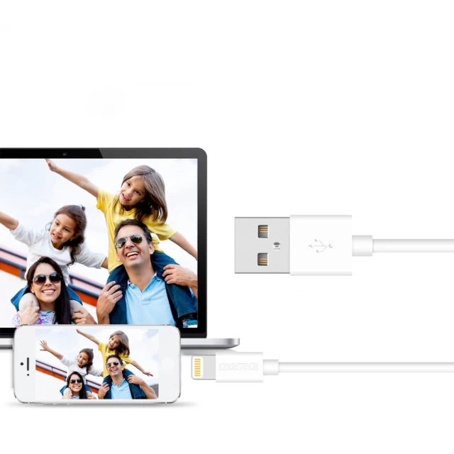 Кабель Choetech Certified USB-A to Lightning 1.8m White (IP0027)