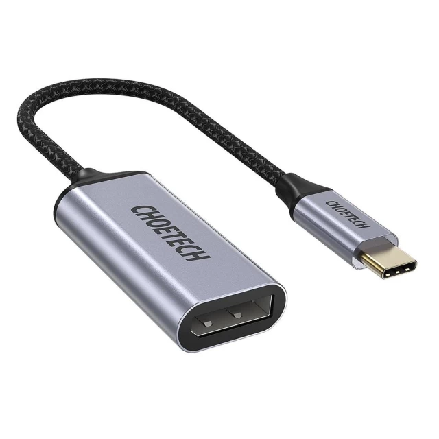 Адаптер Choetech Unidirectional USB-C to DisplayPort 0.2m Grey (HUB-H11)