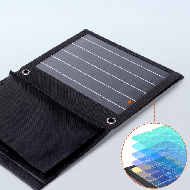 Складное солнечное зарядное устройство Choetech Solar Charger 2xUSB-A 22W Black (SC005)