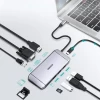 USB-хаб Choetech 9-in-1 USB-C to 3xUSB-A/Ethernet/USB-C/VGA/HDMI/SD/TF Grey (HUB-M15 gray)
