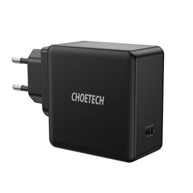 Мережевий зарядний пристрій Choetech PD 60W USB-C Black (Q4004-EU)