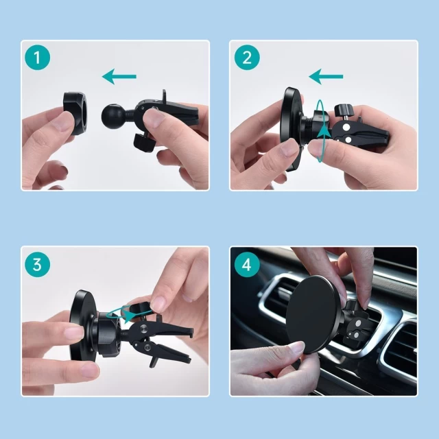 Автотримач Choetech Magnetic Car Air Vent Mount Black with MagSafe (AT0004)