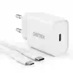 Мережевий зарядний пристрій Choetech 20W USB-C with USB-C to Lightning Cable White (Q5004-V2-EU-CLWH)