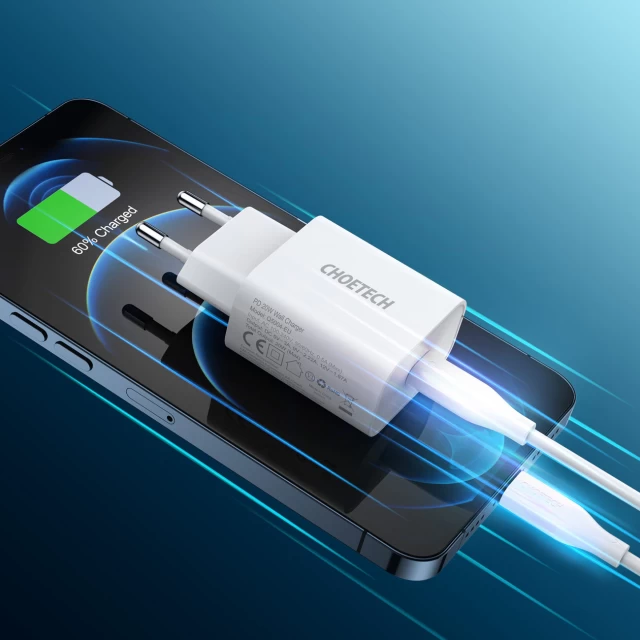 Сетевое зарядное устройство Choetech 20W USB-C with USB-C to Lightning Cable White (Q5004-V2-EU-CLWH)