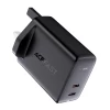 Мережевий зарядний пристрій Acefast A12 QC UK 40W 2xUSB-C Black (A12 black)
