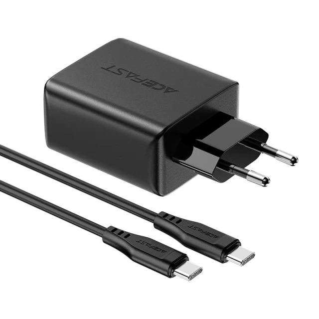 Сетевое зарядное устройство Acefast A13 QC 65W 2xUSB-C | USB-A with USB-C to USB-C Cable Black (A13 black)