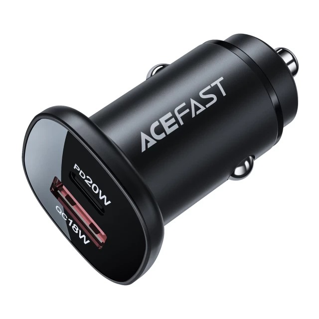 Автомобильное зарядное устройство Acefast B1 Quick Charge USB-C/USB-A 38W Black (B1 Black)