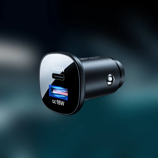 Автомобільний зарядний пристрій Acefast B1 Quick Charge USB-C/USB-A 38W Black (B1 Black)