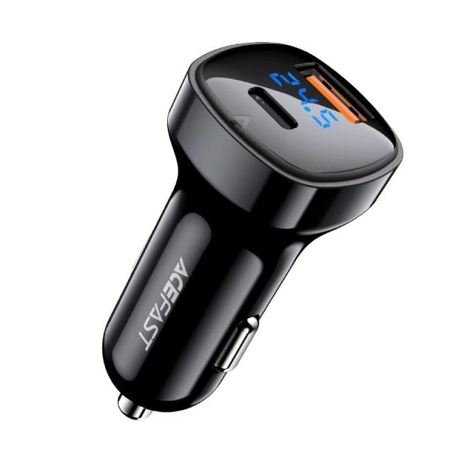 Автомобильное зарядное устройство Acefast B4 Quick Charge USB-A/USB-C 66W Black (B4 Black)