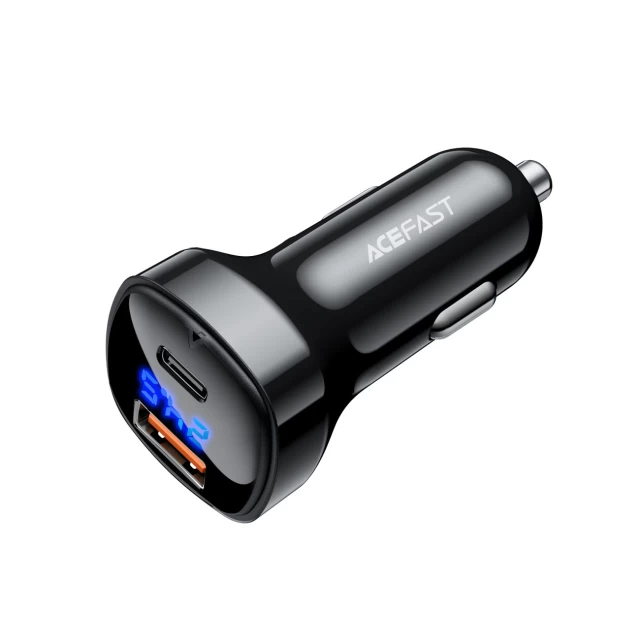 Автомобільний зарядний пристрій Acefast B4 Quick Charge USB-A/USB-C 66W Black (B4 Black)