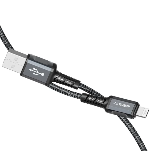 Кабель Acefast MFI USB-A to Lightning 1.2m Space Grey (C1-02-A-L deep space gray)