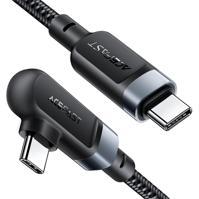 Кабель Acefast Angled USB-C to USB-C 2m 100W Space Grey (C5-03-C-C deep space gray)