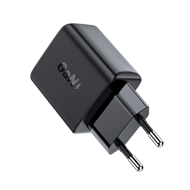 Мережевий зарядний пристрій Acefast A21 QC 30W USB-C Black (A21 black)