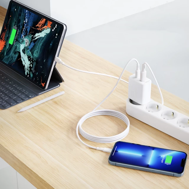 Сетевое зарядное устройство Acefast A25 QC 20W USB-C | USB-A White (A25 white)