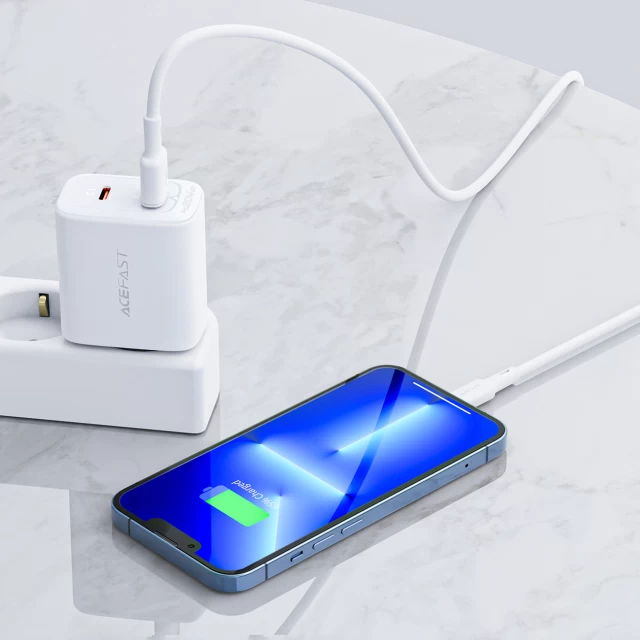 Сетевое зарядное устройство Acefast A25 QC 20W USB-C | USB-A White (A25 white)