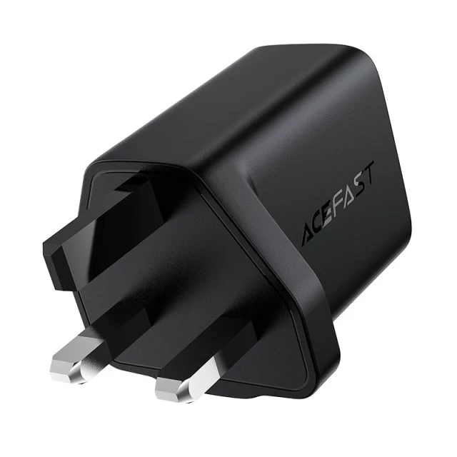 Мережевий зарядний пристрій Acefast A24 QC UK 30W USB-C Black (A24 black)