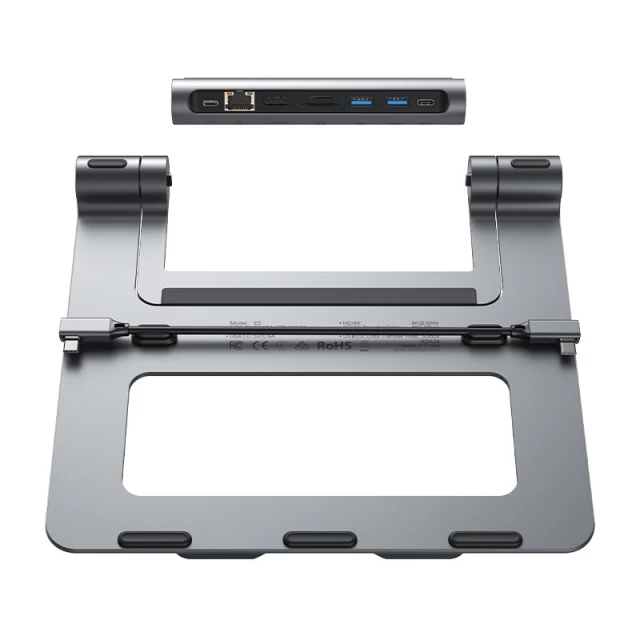 Док-станция для ноутбука Acefast 2xUSB-A/2xUSB-C/Ethernet/HDMI/TF/SD Space Grey (E5 space gray)