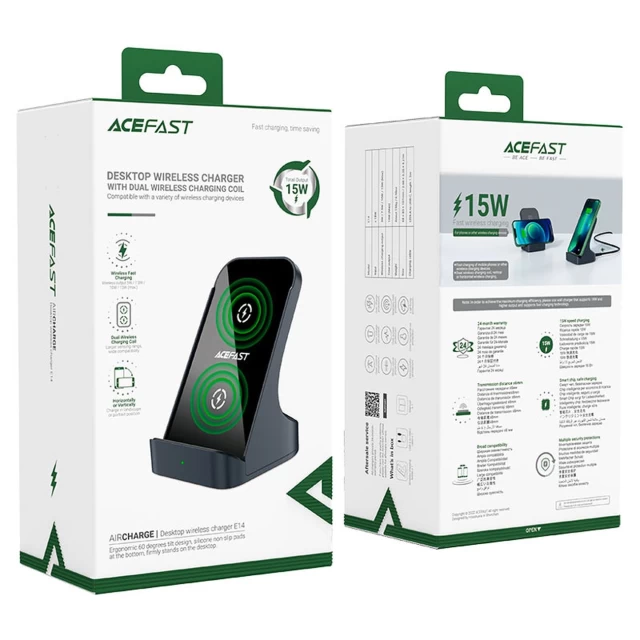 Бездротовий зарядний пристрій Acefast 15W Grey (6974316281900)