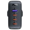 Мережевий зарядний пристрій Acefast A40 UK 100W 3xUSB-C | USB-A with USB-C to USB-C Cable Black (A40)