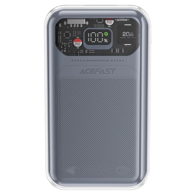 Портативний зарядний пристрій Acefast Sparkling Series Fast Charging 20000mAh 30W Grey (M2-20000-jade)