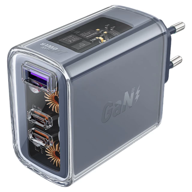 Сетевое зарядное устройство Acefast A45 65W 2xUSB-C | USB-A Mountain Mist (A45-mist)