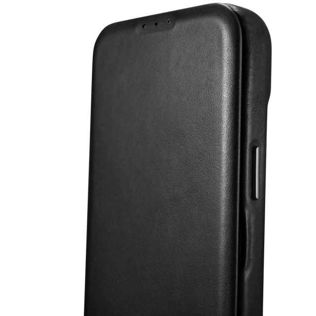 Чехол iCarer CE Oil Wax Premium Leather Folio Case для iPhone 14 Black with MagSafe (AKI14220705-BK)