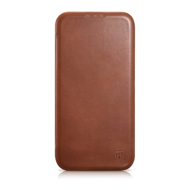 Чехол iCarer CE Oil Wax Premium Leather Folio Case для iPhone 14 Brown with MagSafe (AKI14220705-BN)