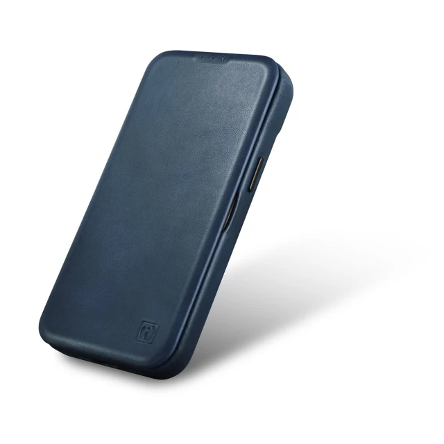 Чохол iCarer CE Oil Wax Premium Leather Folio Case для iPhone 14 Blue with MagSafe (AKI14220705-BU)