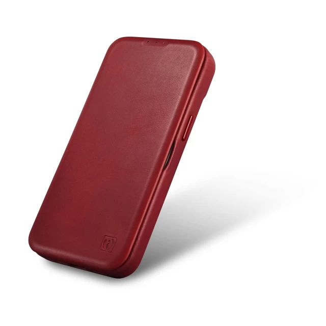 Чехол iCarer CE Oil Wax Premium Leather Folio Case для iPhone 14 Red with MagSafe (AKI14220705-RD)