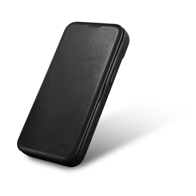 Чехол iCarer CE Oil Wax Premium Leather Folio Case для iPhone 14 Pro Black with MagSafe (AKI14220706-BK)